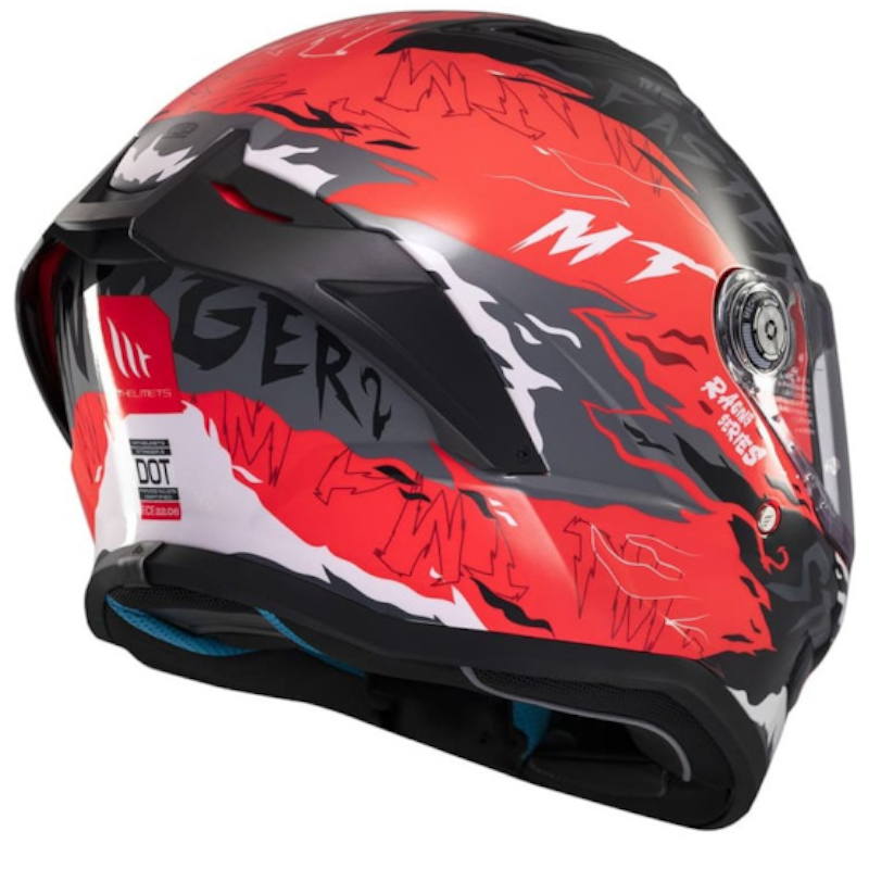 Casco MT STINGER 2 ARDENT C5 NEGRO / ROJO / BLANCO BRILLO - Imagen 2