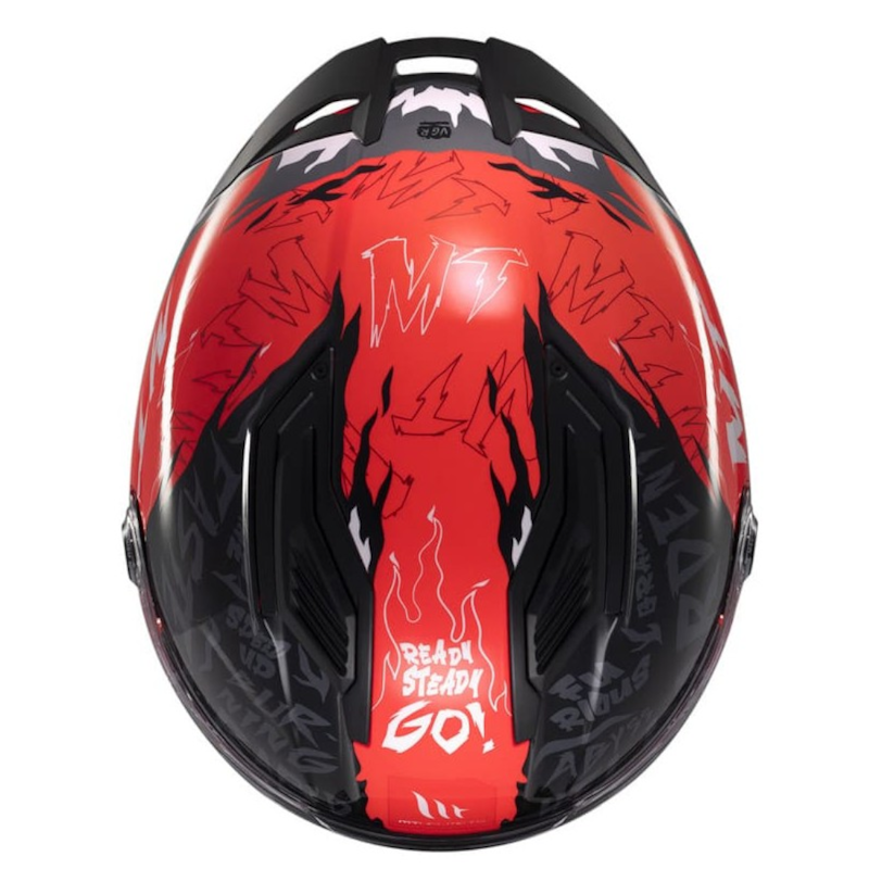 Casco MT STINGER 2 ARDENT C5 NEGRO / ROJO / BLANCO BRILLO - Imagen 3