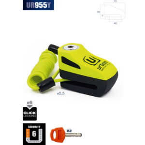 ANTIRROBO URBAN DISCO 5.5mm AMARILLO CON CABLE