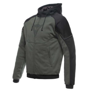 SUDADERA TÉCNICA DAINESE DAEMON-X SAFETY HOODIE FULL ZIP VERDE/ NEGRO
