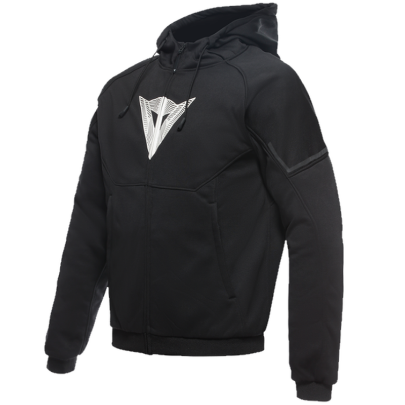 SUDADERA TÉCNICA DAINESE DAEMON-X SAFETY HOODIE FULL ZIP NEGRO/ NEGRO/ BLANCO