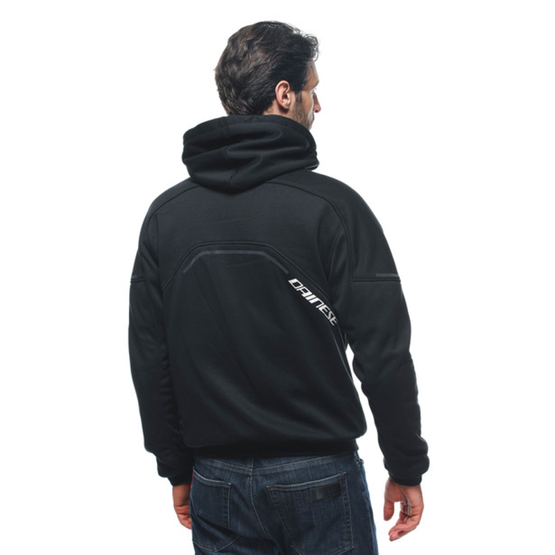 SUDADERA TÉCNICA DAINESE DAEMON-X SAFETY HOODIE FULL ZIP NEGRO/ NEGRO/ BLANCO - Imagen 4