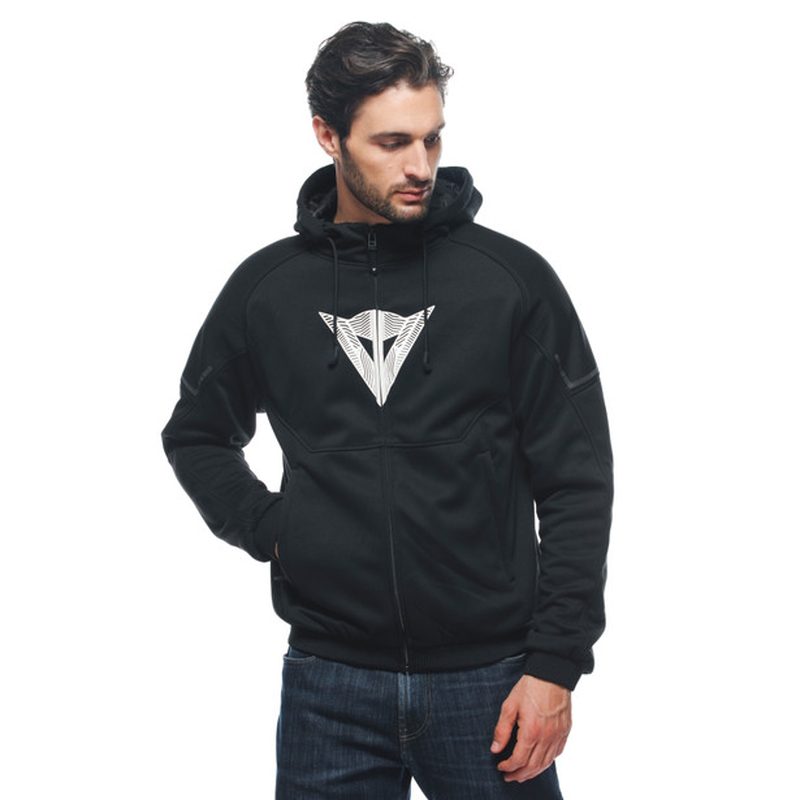 SUDADERA TÉCNICA DAINESE DAEMON-X SAFETY HOODIE FULL ZIP NEGRO/ NEGRO/ BLANCO - Imagen 5
