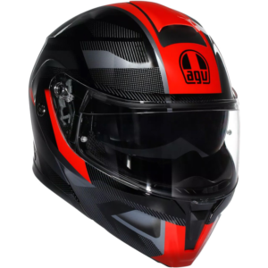 AGV STREETMODULAR E2206 MPLK LEDRO NEGRO/ ROJO