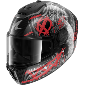 SHARK SPARTAN RS CARBON SHIEVER NEGRO/ BLANCO/ ROJO