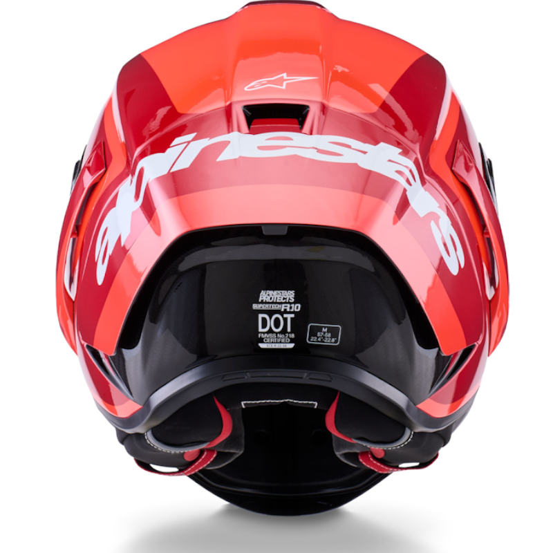 ALPINESTARS SUPERTECH R10 ECE06/DOT/FIM ARIUS NEGRO/ BLANCO/ ROJO BRILLO - Imagen 6