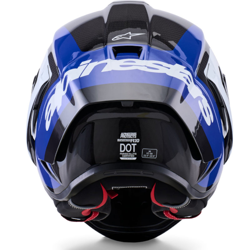 ALPINESTARS SUPERTECH R10 ECE06/DOT/FIM ARIUS NEGRO/ BLANCO/ AZUL BRILLO - Imagen 7