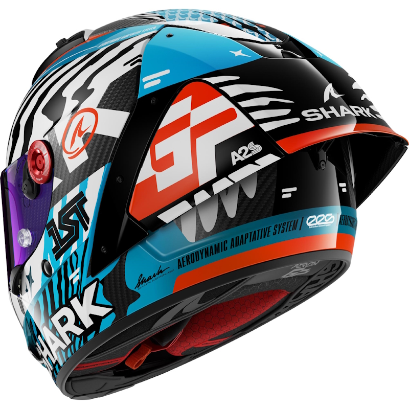 SHARK AERON GP FIM RACING #2 SPEED-FANCY CARBON NG/ AZ/ ROJO/ BLANCO - Imagen 2