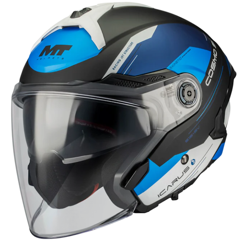 MT COSMO SV ICARUS B7 NEGRO/ AZUL/ BLANCO MATE - Imagen 2