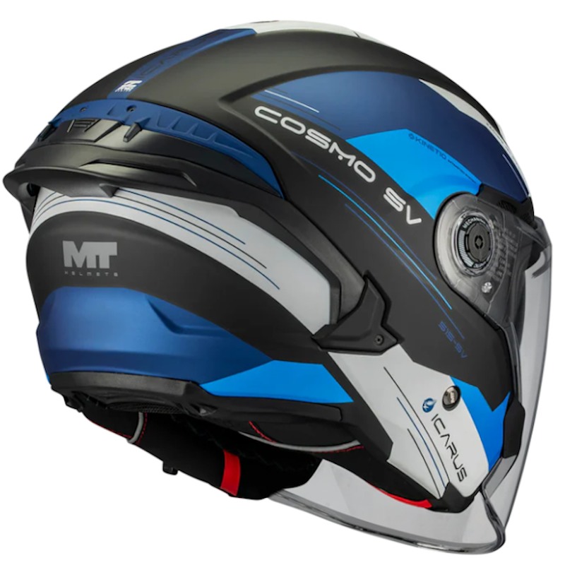 MT COSMO SV ICARUS B7 NEGRO/ AZUL/ BLANCO MATE - Imagen 3