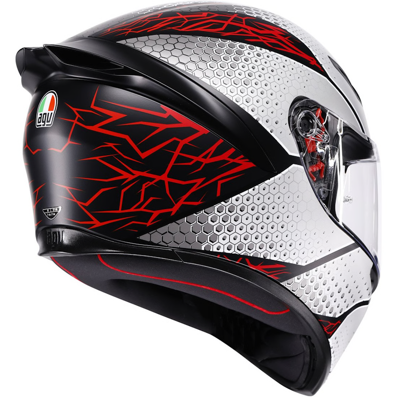 AGV K1 S E2206 SPEEDARMOR NEGRO/ GRIS/ ROJO MATE - Imagen 4