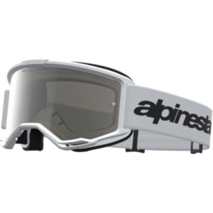 GAFAS ALPINESTARS VISION 3 WORDMARK BLANCA/ NEGRA - LENTE PLATA