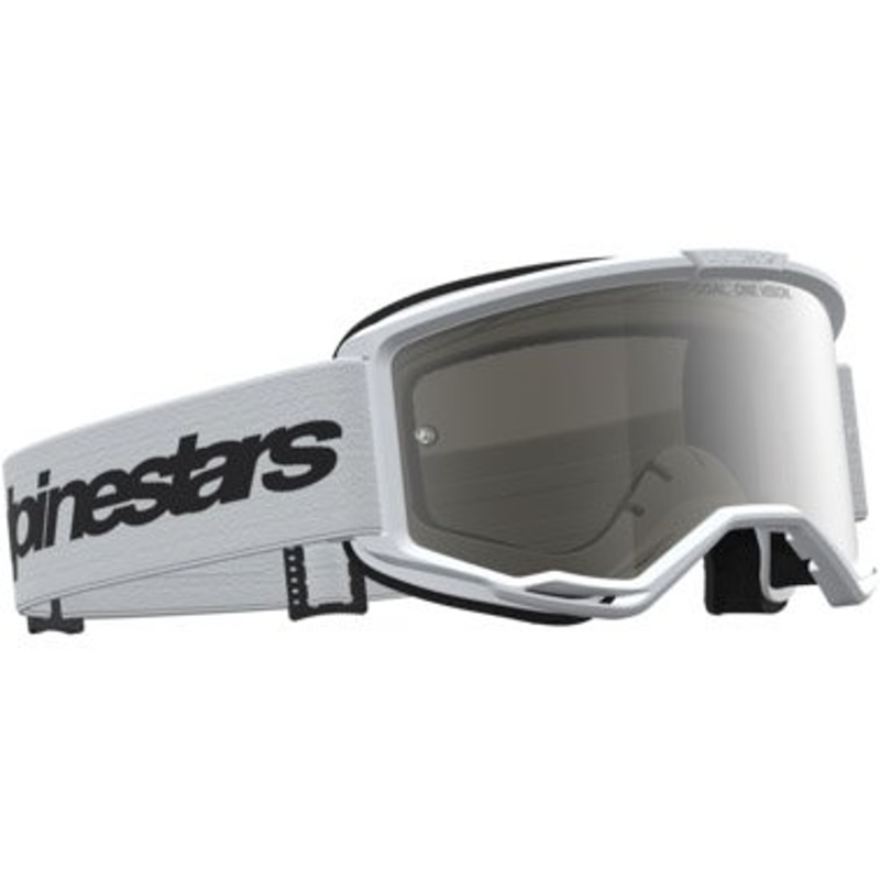 GAFAS ALPINESTARS VISION 3 WORDMARK BLANCA/ NEGRA - LENTE PLATA - Imagen 3