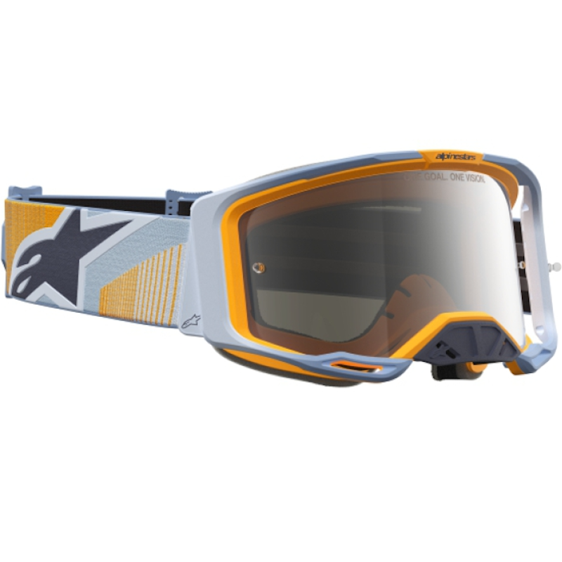 GAFAS ALPINESTARS VISON 8 MAVEN AZUL/ NARANJA - LENTE PLATA - Imagen 2